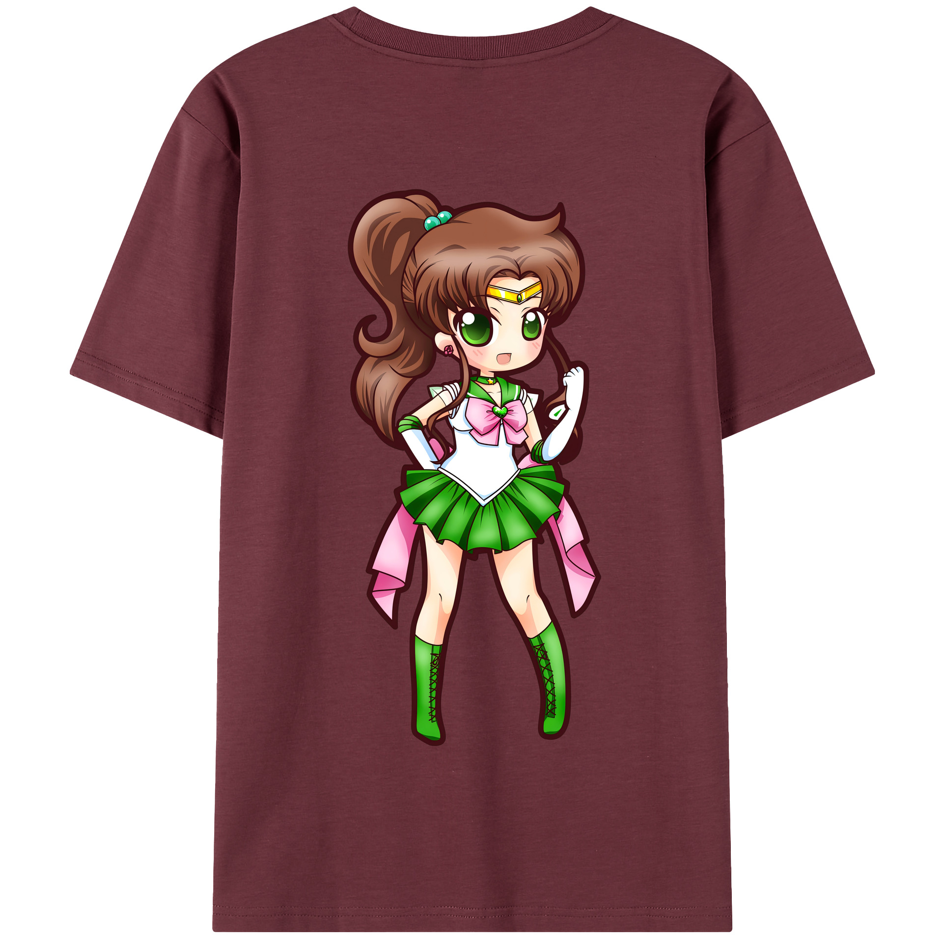 （画像用） 美少女戦士セーラームーン 木野 まこと きの まこと Sailor Moon Kino Makoto （セーラージュピター；Sailor Jupiter） 綿100％半袖Tシャツ（背面プリント）